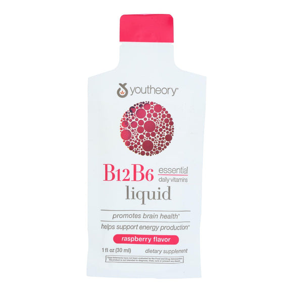 Youtheory - Liquid Vitamin B12 And Vitamin B6 Raspberry - Case Of 12-1 Fluid Ounces - Vita-Shoppe.com