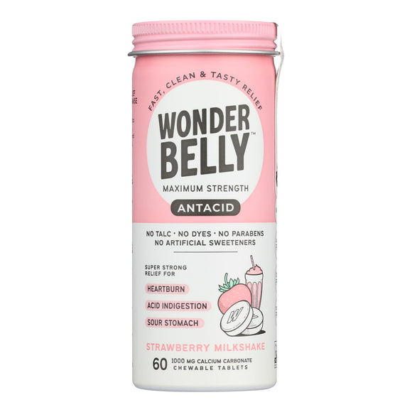 Wonder Belly - Antacids Strawberry Milkshake - Case Of 4-60 Count - Vita-Shoppe.com
