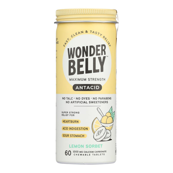 Wonder Belly - Antacid Lemon Sorbet - Case Of 4-60 Count - Vita-Shoppe.com