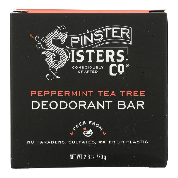 Spinster Sisters Company - Deodorant Bar Peppermint Tea Tree - 1 Each-2.8 Ounces - Vita-Shoppe.com