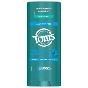 Tom's Of Maine - Deodorant Stick Mountain Spring - Case Of 6 - 3.25 Ounces - Vita-Shoppe.com