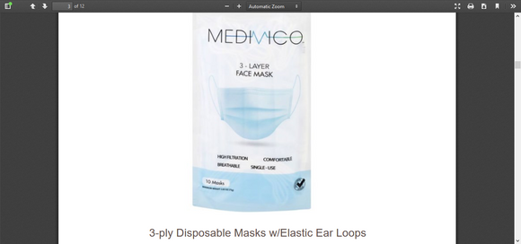 Medivico - Mask Civil Use 3 Ply - 1 Each 1-10 Ct - Vita-Shoppe.com