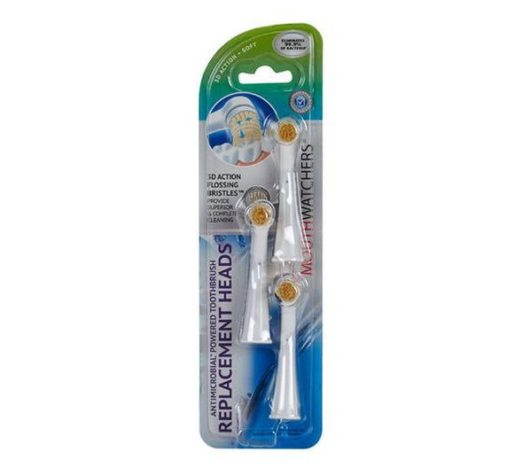 MouthWatchers Power Toothbrush Replacement Heads (3-Pack) - Vita-Shoppe.com