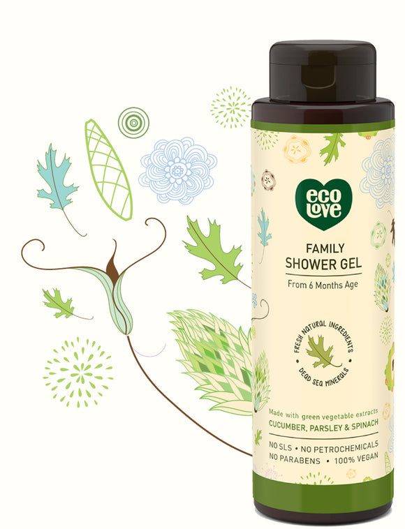 Ecolove Body Wash Green Vegetables Family Shower Gel For Ages 6 Months And Up - 17.6 Fl Oz. - Vita-Shoppe.com